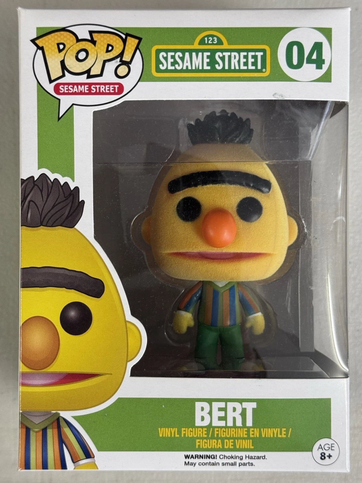 Bert (Flocked) 04 ~ Sesame Street ~ Funko Pop Vinyl ~ GREAT Condition + PROTECTR