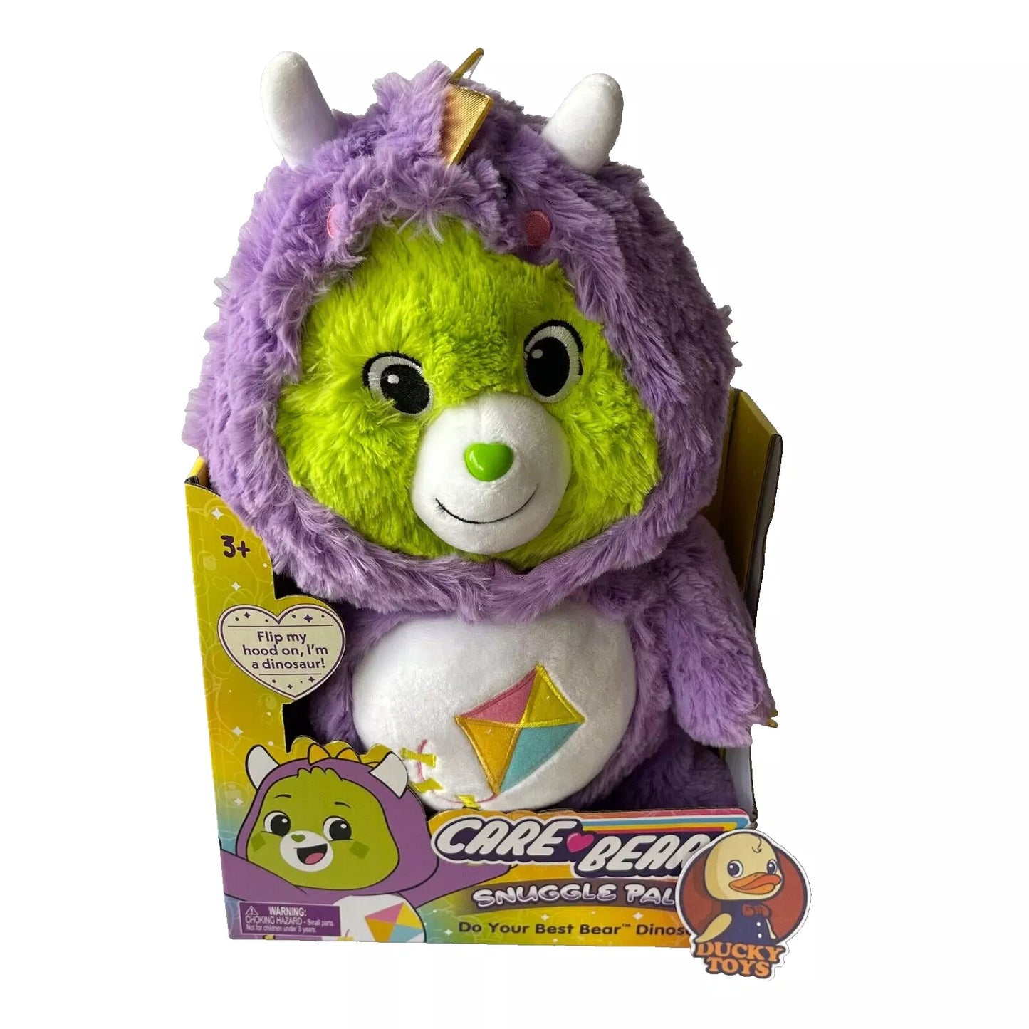 CARE BEARS Snuggle Pals Do Your Best Bear Dinosaur - Brand New In Box