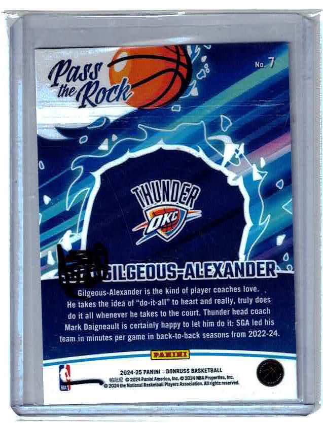 2023-24 Panini Donruss Pass The Rock - Shai Gilgeous-Alexander #7
