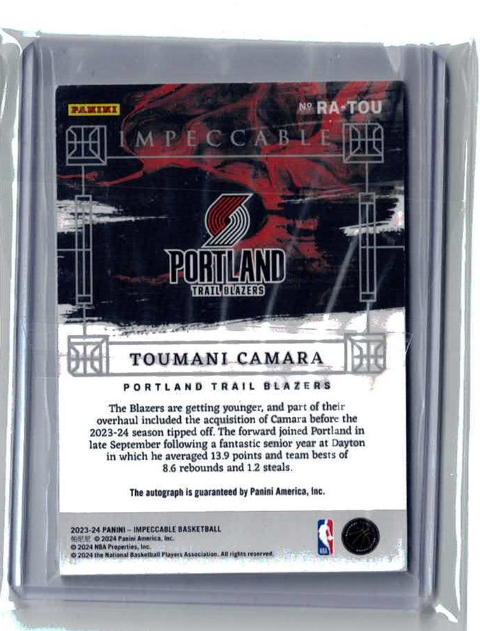 Toumani Camara Panini Impeccable Rookie Autographs On Card Auto 75/88 RA-TOU