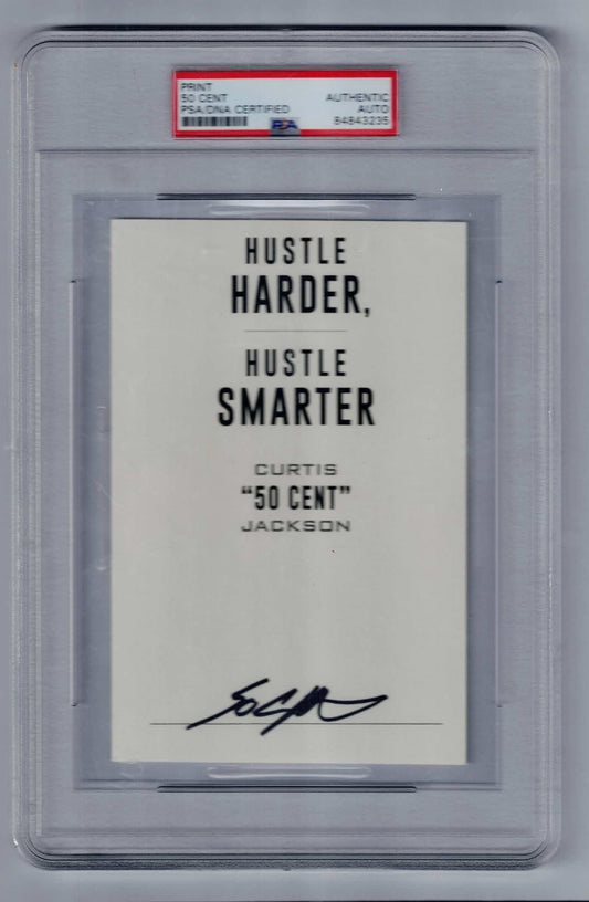 50 Cent Signed Autographed Hustle Harder Book page RAP RARE PSA authentic