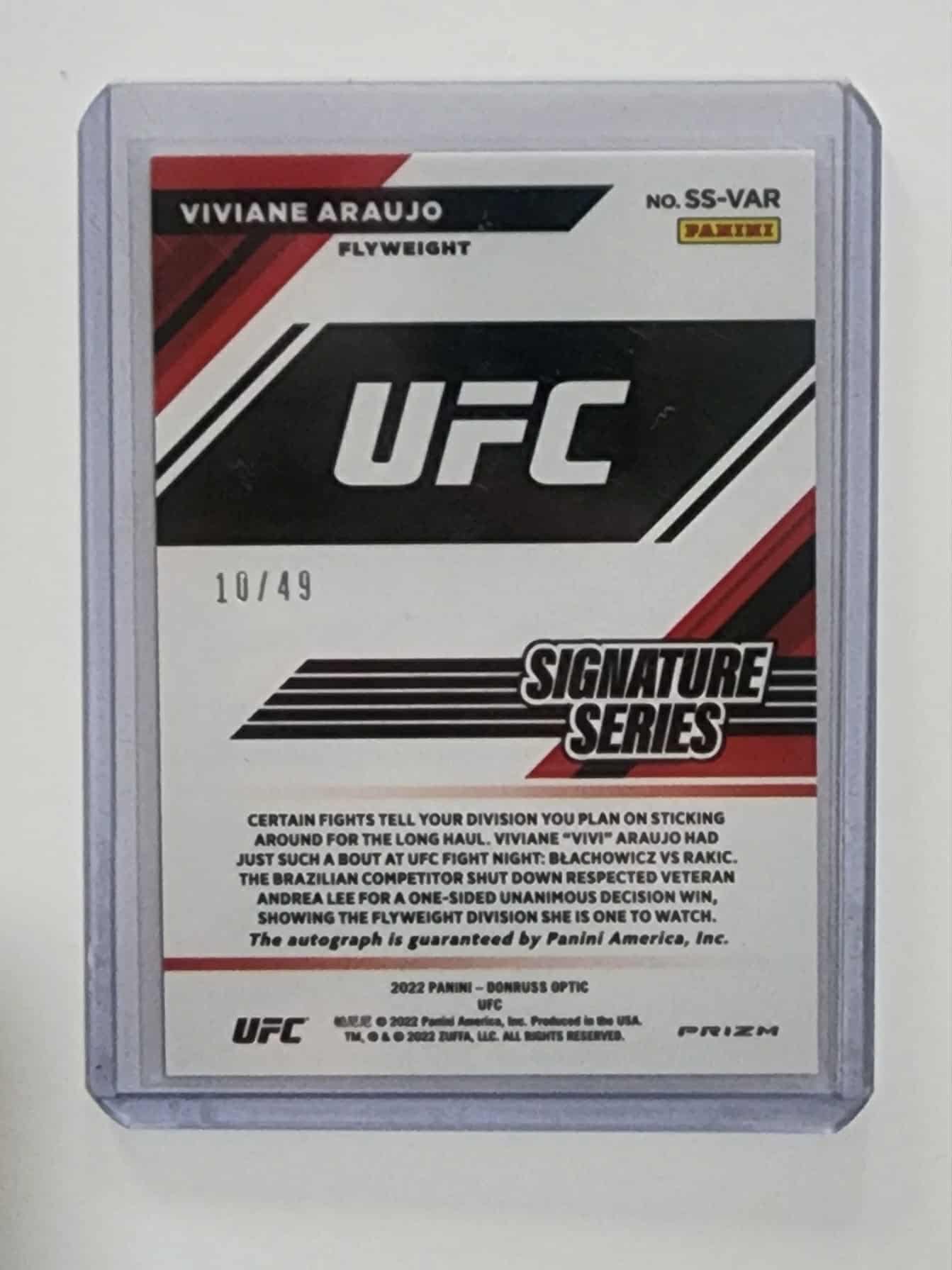 Viviane Araujo - 2022 Donruss Optic UFC - Signature Series Red Auto #/49