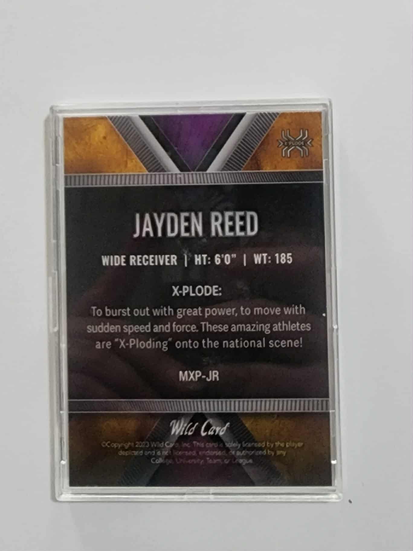 2023 Wild Card Jayden Reed X - Plode Matte No. MXP-JR /3