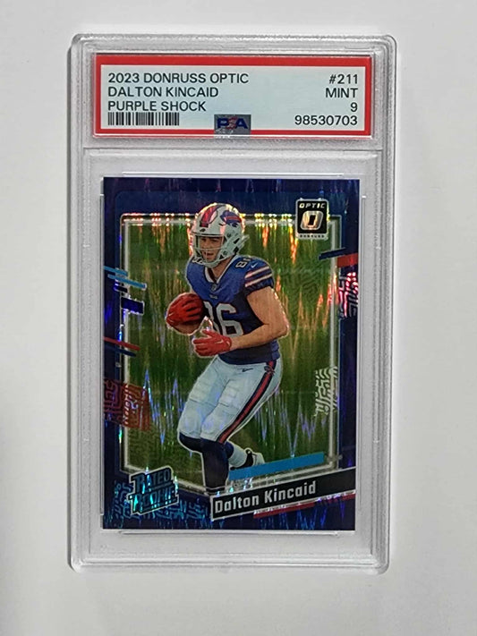 2023 Donruss Optic Dalton Kincaid Rated Rookies Purple Shock PSA 9 Rookie RC