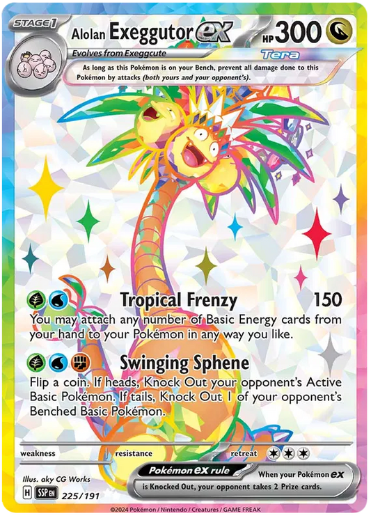 Pokemon TCG Surging Sparks - Alolan Exeggutor EX 225/191 - NM