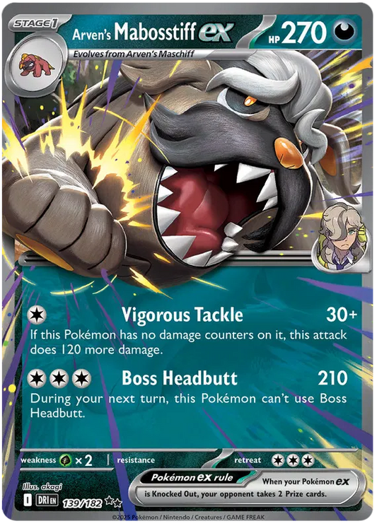 Arven's Mabosstiff ex - 139/182 - Ultra Rare - Destined Rivals - NM/M
