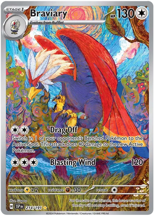 Braviary - 214/191 - Illustration Rare - Surging Sparks - Pokemon TCG Card