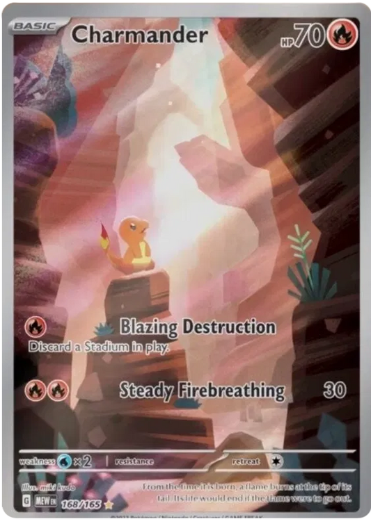 Pokemon TCG 151 - Charmander 168/165 Illustration Rare - NM