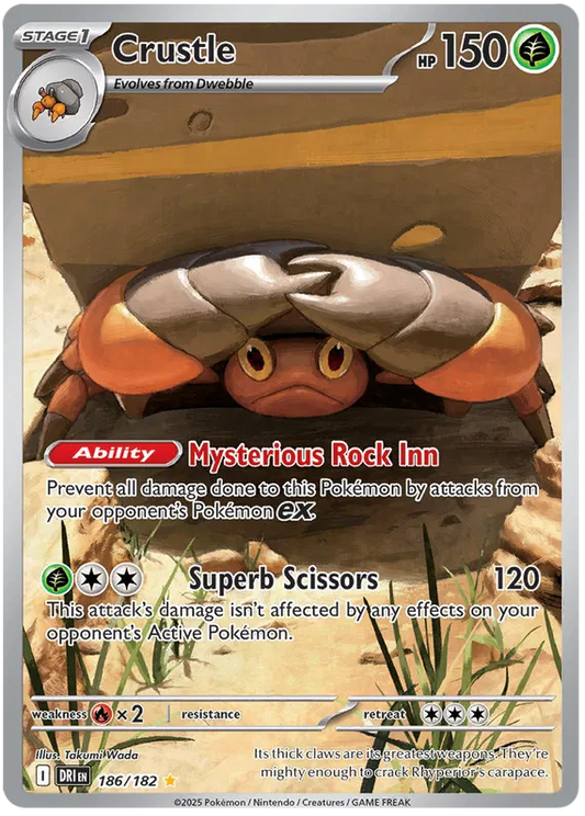 Crustle 186/182 Destined Rivals Illustration Rare Holo Pokemon TCG Card NM