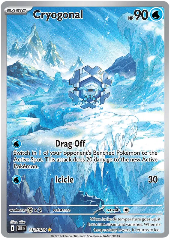 Cryogonal - 111/086 - Illustration Rare - Black Bolt - Pokemon Card - NM/M