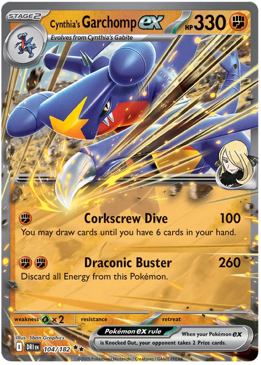 Cynthia's Garchomp ex - 104/182 - Double Rare - Destined Rivals - Pokemon - NM/M