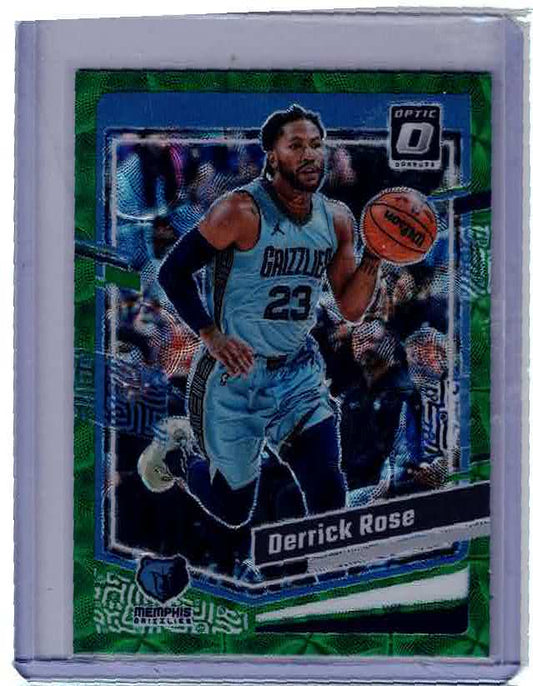 2023-24 Panini Donruss Optic - [Base] - International Green Prizm #34 - Derrick Rose /65