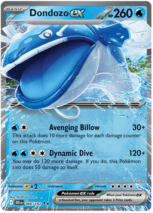 Dondozo ex - 066/182 - Double Rare - Destined Rivals - Pokemon Card - NM/M