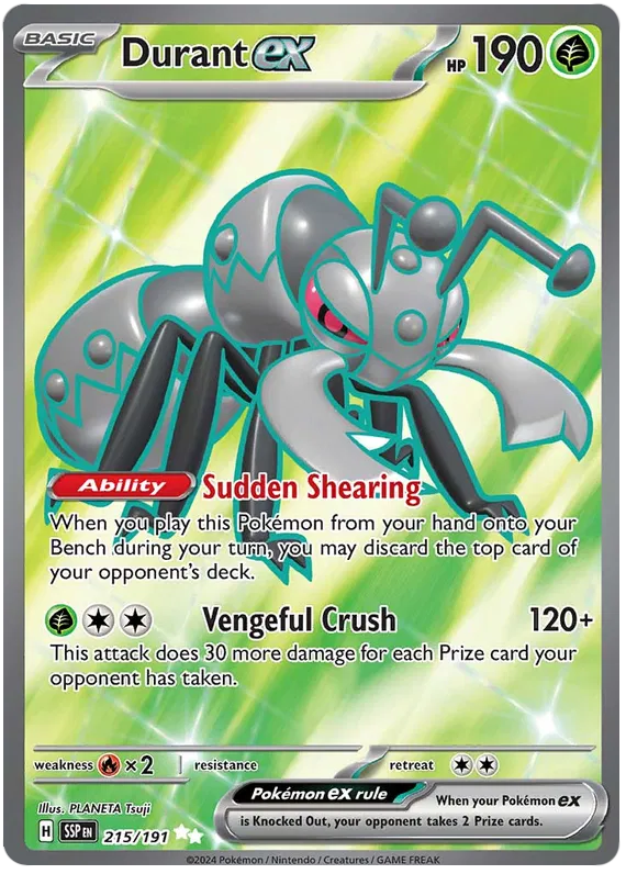 Durant ex 215/191 - Pokemon TCG SV08: Surging Sparks - Full Art Ultra Rare (NM)