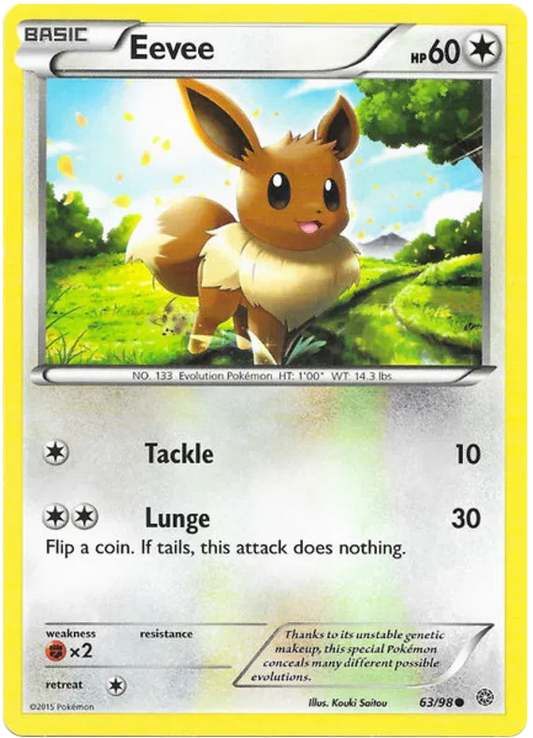 Eevee 63/98 Reverse Holo XY Ancient Origins Set Pokemon Card 2015