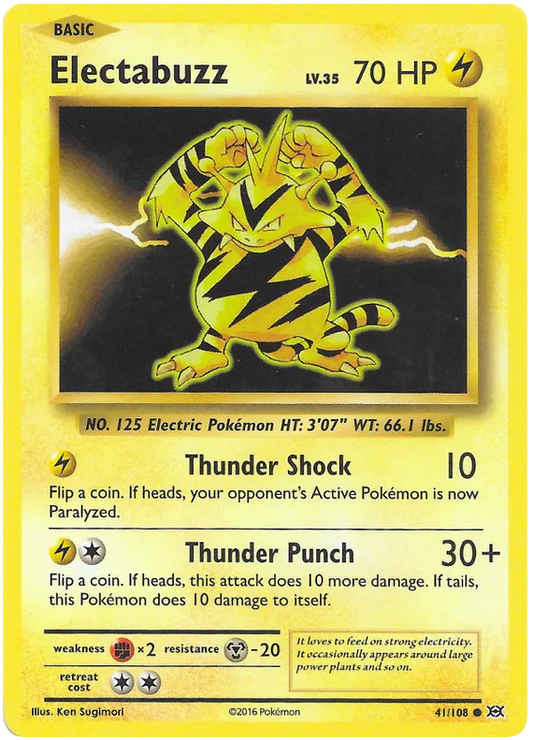 Electabuzz 41/108 Reverse Holo XY Evolutions Pokemon Card NM