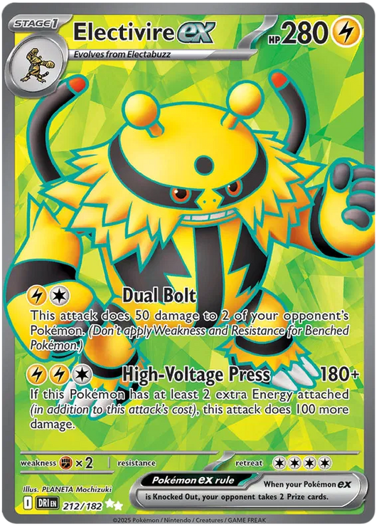 Electivire ex - 212/182 - Full Art Ultra Rare - Destined Rivals DRI - NM/M