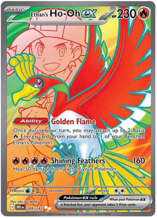 Pokemon Ethans Ho Oh Ex 209/182 Secret Rare Scarlet Violet Destined Rivals NM