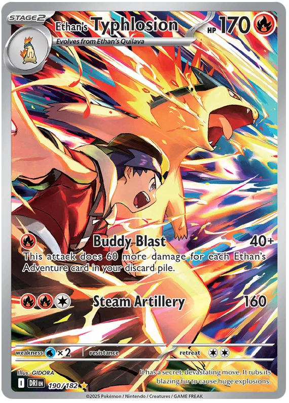 Ethan's Typhlosion #190/182 Illustration Rare Destined Rivals Pokemon Card NM/M
