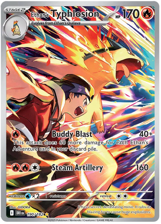 Ethan's Typhlosion #190/182 Illustration Rare Destined Rivals Pokemon Card NM/M