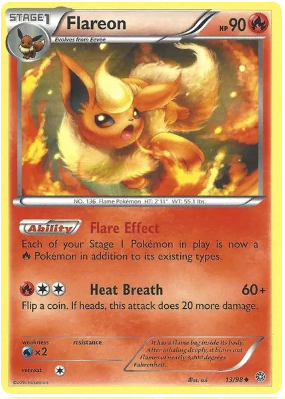 Flareon 13/98 Pokemon XY: Ancient Origins - Reverse Holo - Uncommon NM/M