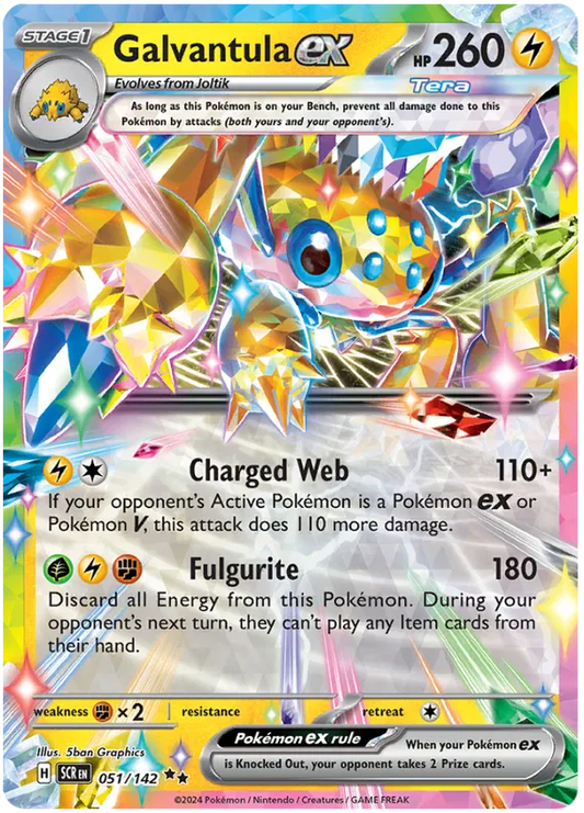 Galvantula ex 051/142 Stellar Crown Pokemon Card NM