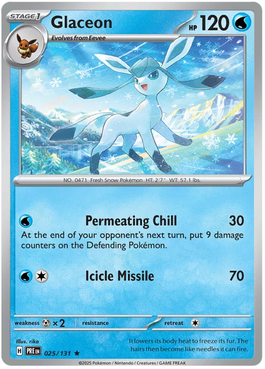 Pokemon TCG 25/131 Glaceon Pokeball Reverse Holo rare NM