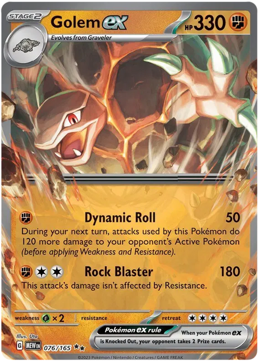 Golem ex - 076/165 - Double Rare - Scarlet & Violet 151 - Pokemon Card - NM/M
