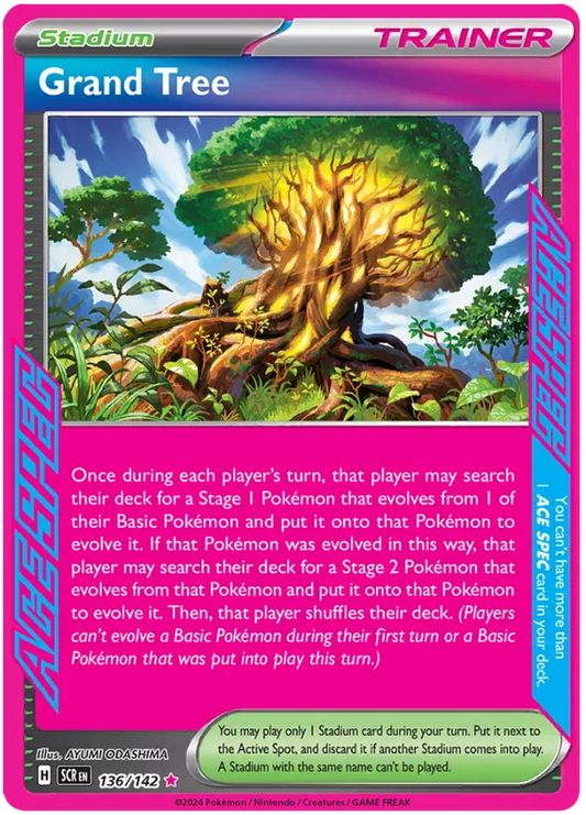 Grand Tree - 136/142 - Ace Spec - Stellar Crown - Pokemon Card - NM/M