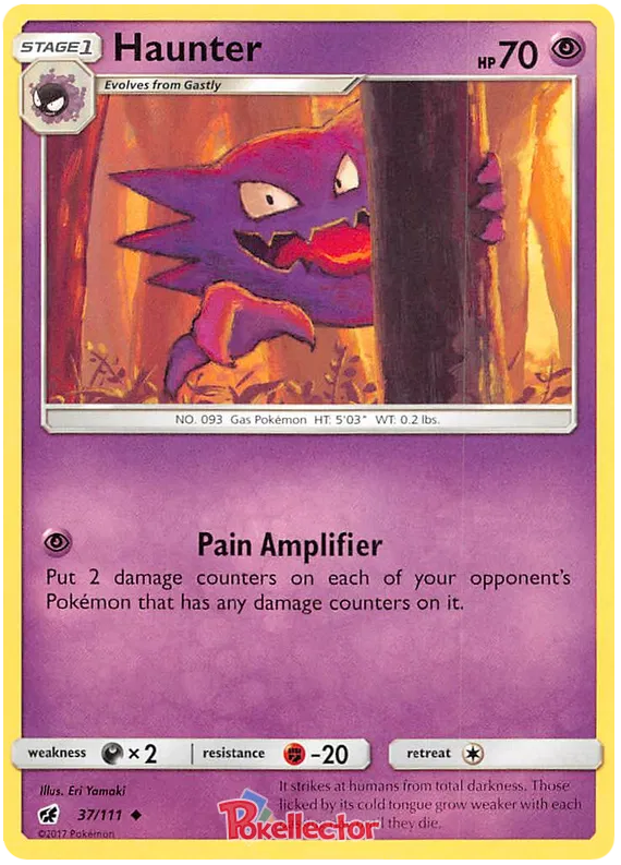 Haunter - 37/111 - Uncommon Reverse Holo - Crimson Invasion - Pokemon Card NM/M