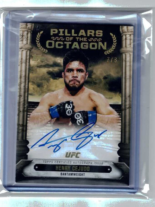 2024 UFC Topps Knockout Pillars of the Octagon Henry Cejudo Auto Autograph 7/8