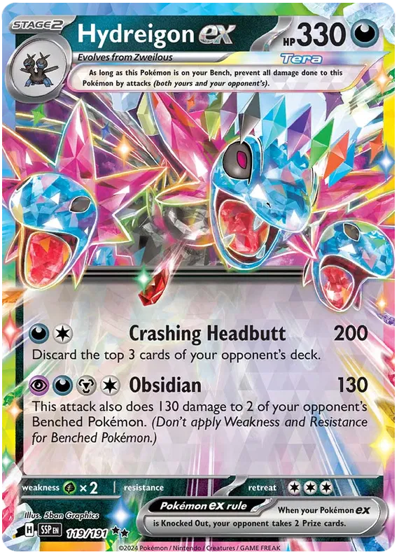 Hydreigon ex 119/191 Surging Sparks SSP Pokemon Card NM