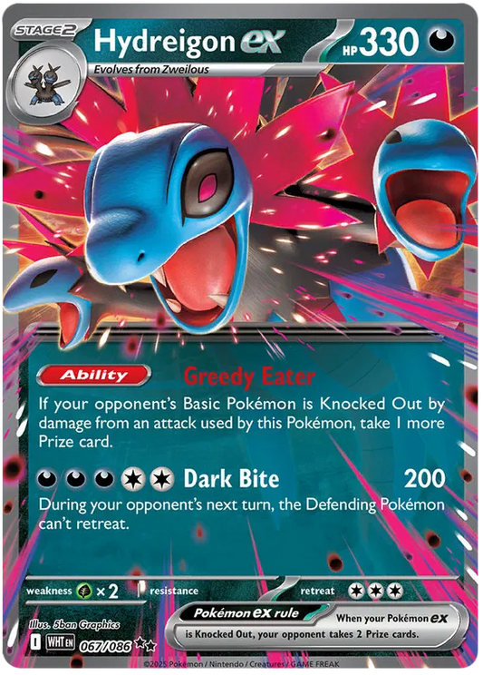 Hydreigon ex - 067/086 - Double Rare - White Flare - Pokemon Card - NM/M