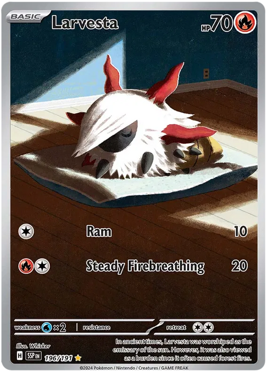 Larvesta 196/191 - Surging Sparks - Pokemon Card - NM