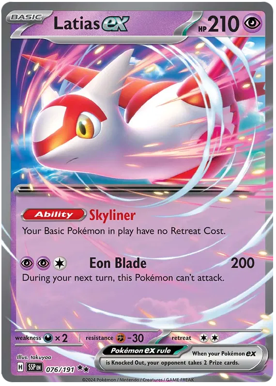 Latias ex 076/191 Surging Sparks Holo finish NM