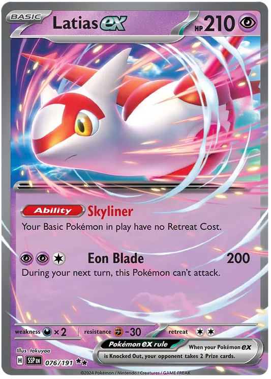 Latias ex 076/191 Surging Sparks Holo finish NM