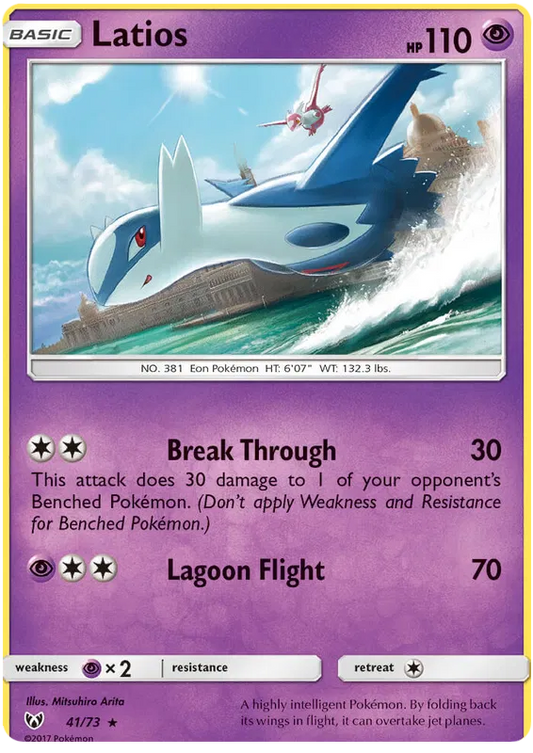 Latios 41/73 Reverse Holo Shining Legends Pokemon Card NM