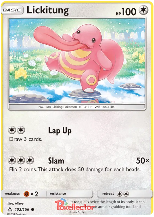 Lickitung - 102/156 - Pokemon Ultra Prism - Reverse Holo - NM