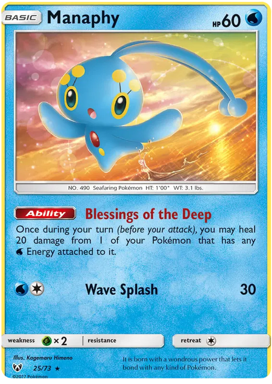 Pokemon Manaphy 25/73 Shining Legends Holo Rare NM