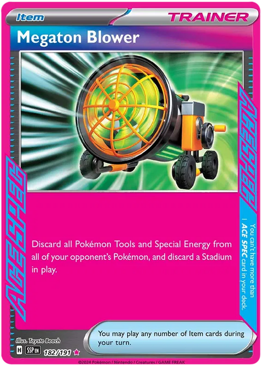Megaton Blower - 182/191 - Ace Spec Rare - Surging Sparks - NM/M - Pokemon Card