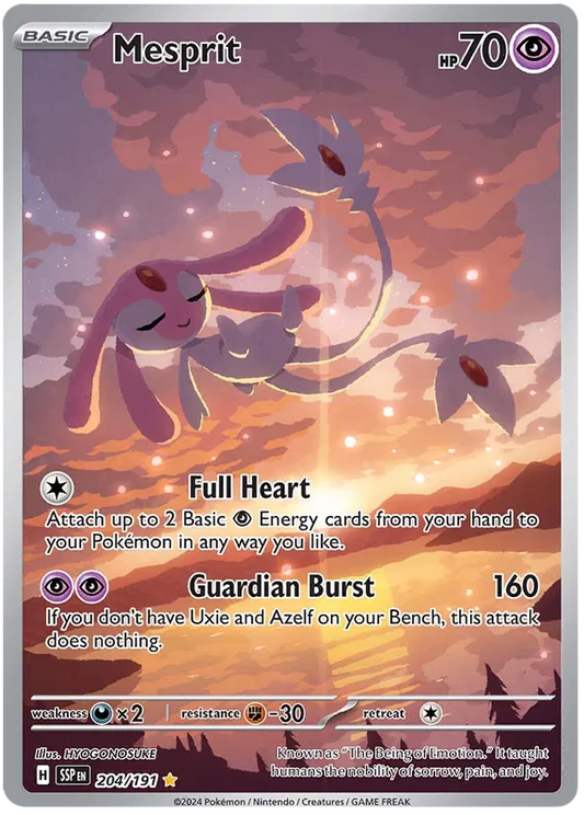 Mesprit 204/191 - Surging Sparks Illustration Rare Pokemon TCG 2024 - NM