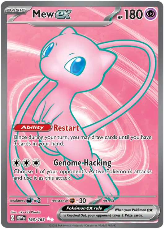Pokémon TCG Mew Ex 193/165 Scarlet & Violet 151 Full Art Holo Rare - NM