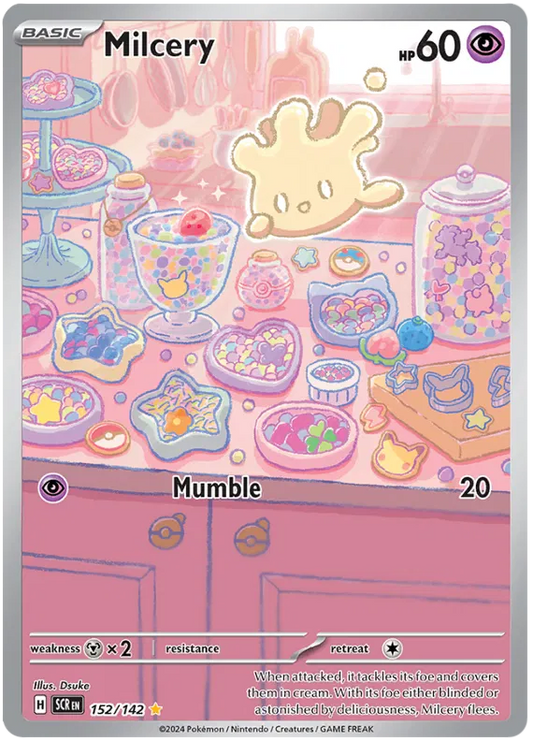 Milcery 152/142 Illustration Rare Stellar Crown - Pokemon TCG - NM/M