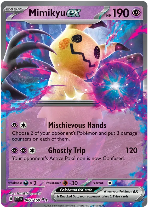 MIMIKYU EX 069/159 POKEMON TCG JOURNEY TOGETHER DOUBLE RARE NM