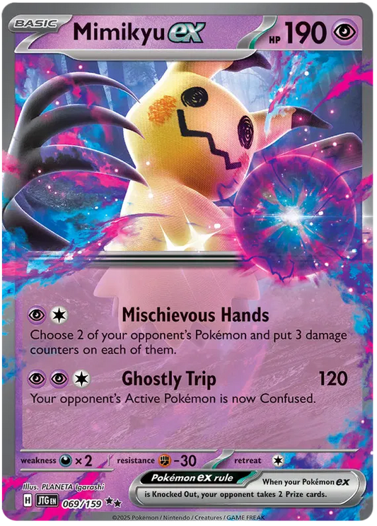 MIMIKYU EX 069/159 POKEMON TCG JOURNEY TOGETHER DOUBLE RARE NM