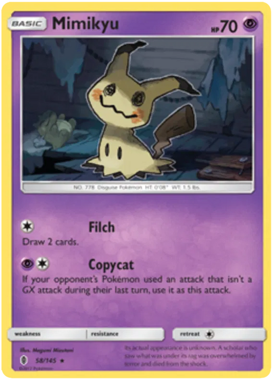 Mimikyu 58/145 Sm-Guardians Rising Holo NM/M