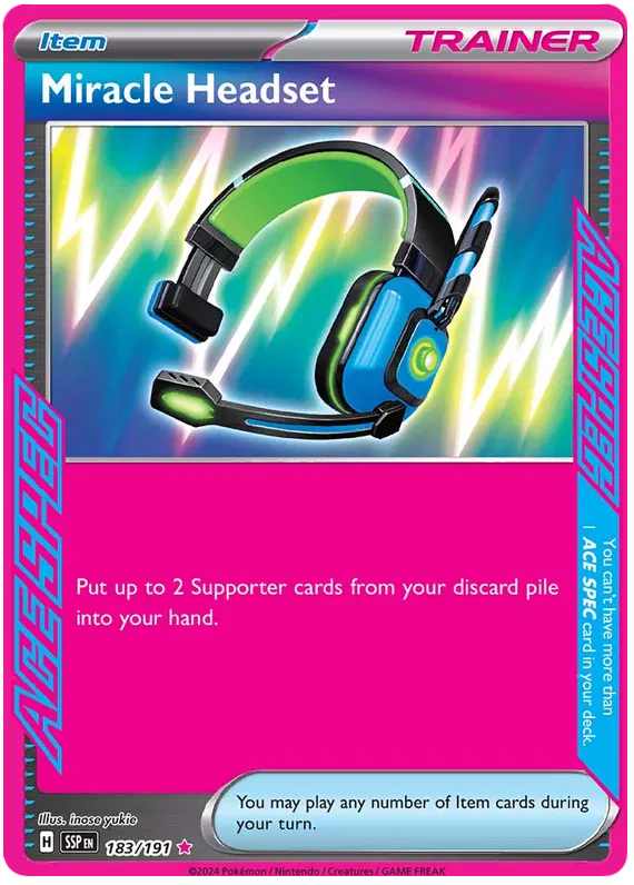 Miracle Headset - 183/191 - Ace Spec - Surging Sparks - NM/M - Pokemon Card
