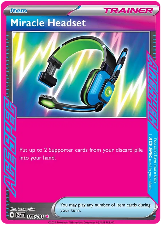Miracle Headset - 183/191 - Ace Spec - Surging Sparks - NM/M - Pokemon Card