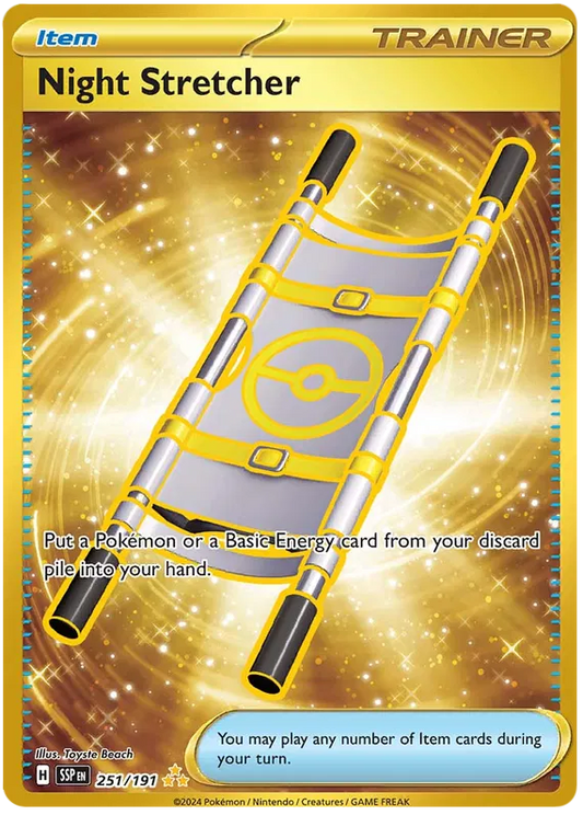 Night Stretcher 251/191 Gold Secret Rare Surging Sparks - Pokemon TCG NM M