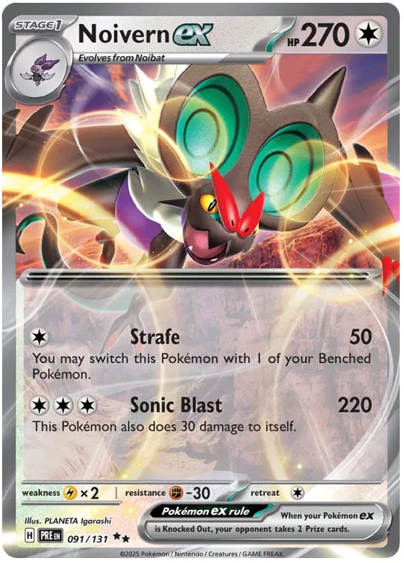 Noivern ex 091/131 Prismatic Evolutions PRE Pokemon Card NM